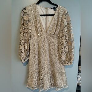 French connection gold mini dress